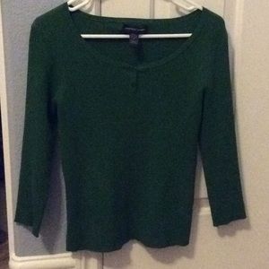 Green silk mid sleeve shirt